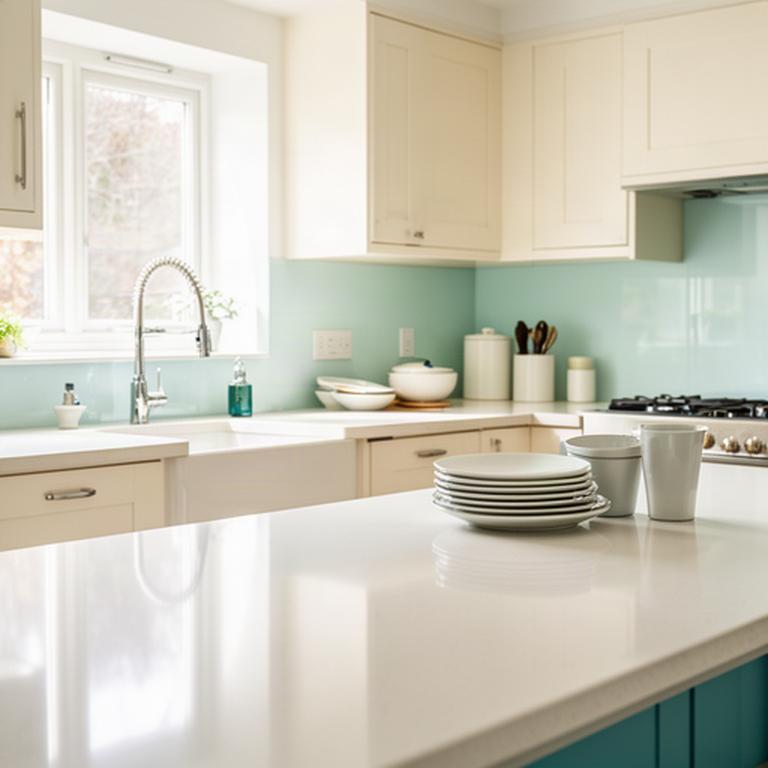 Freshly cleaned kitchen in a Lodi home with polished counters and neatly arranged dishes