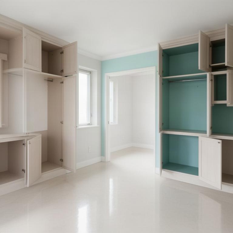 Empty apartment prepared for a move-out inspection with clean floors and wiped cabinets